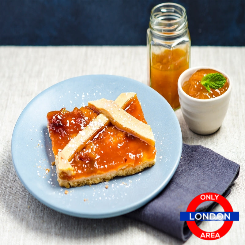 FRESH HOMEMADE DESSERT APRICOT CROSTATA TART APPROX. 1 KG (1 in a box) - ONLY LONDON AREA