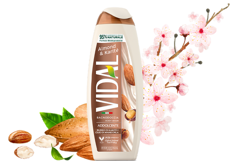 VIDAL SHOWER BATH ADDOLCENTE ALMOND & KARITE' 500 ML (12 in a box)