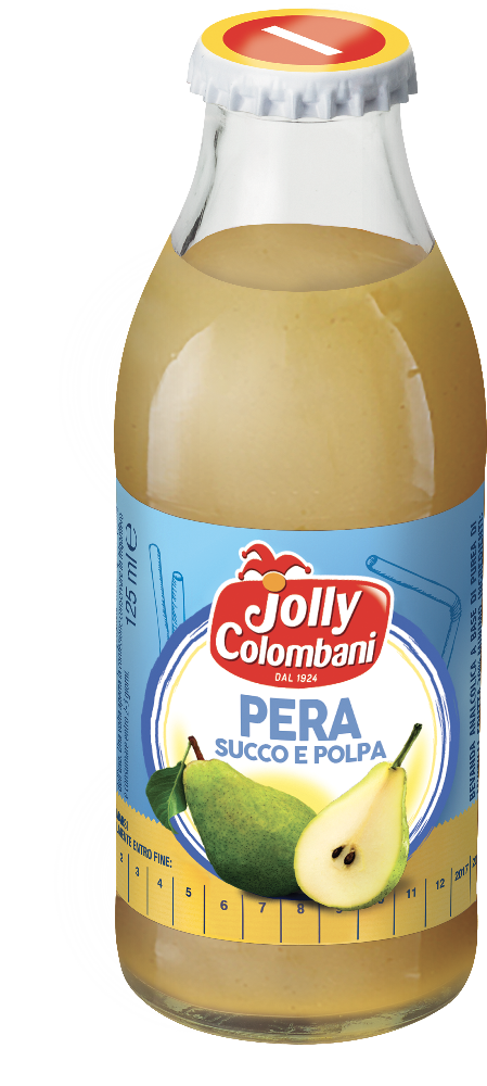 JOLLY COLOMBANI FRUIT JUICE PEAR GLASS 125 ML X6 (8 IN A BOX)