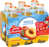 JOLLY COLOMBANI FRUIT JUICE PEACH GLASS 125 ML X6 (8 IN A BOX)