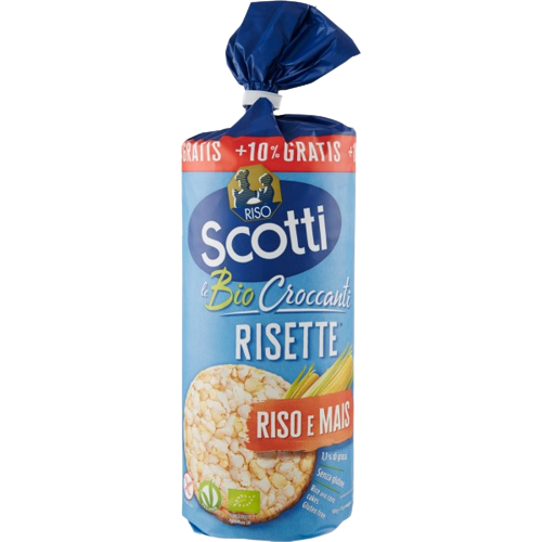 SCOTTI RISETTE ORGANIC CRISPY RICE AND CORN 150 GR (12 in a box)