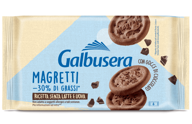 GALBUSERA BISCOTTI MAGRETTI DROPS OF CHOCOLATE X6 260 GR (10 in a box)