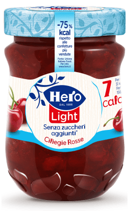 HERO LIGHT JAMS CHERRY SUGAR FREE 280 GR (8 in a box)
