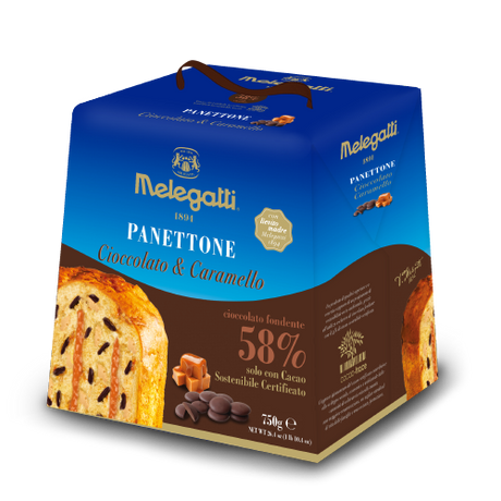 MELEGATTI PANETTONE CHOCOLATE & CARAMEL 750 GR (12 in a box)