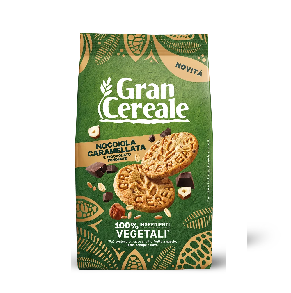GRAN CEREALE BISCOTTI NOCCIOLA CARAMELLATA 280 GR (12 in a box)