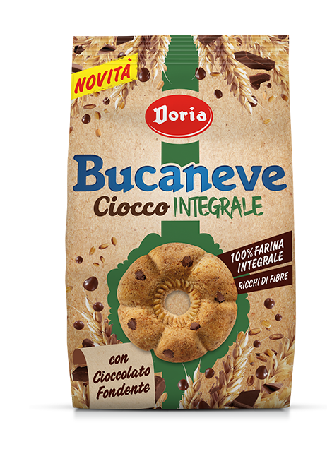 DORIA BISCOTTI WHOLEMEAL BUCANEVE CIOCCOINTEGRALE 300 GR (12 in a box)