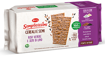 DORIA CRACKERS CEREALI E SEMI VENERE RICE AND FLAX 245 GR (12 in a box)