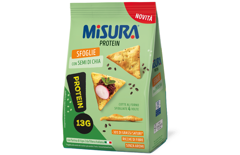 MISURA PROTEIN SFOGLIE CRACKERS WITH CHIA SEEDS 170 GR (10 in a box)