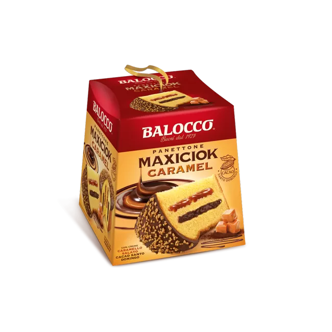 BALOCCO PANETTONE MAXICIOK CARAMEL 800 GR (12 in a box)