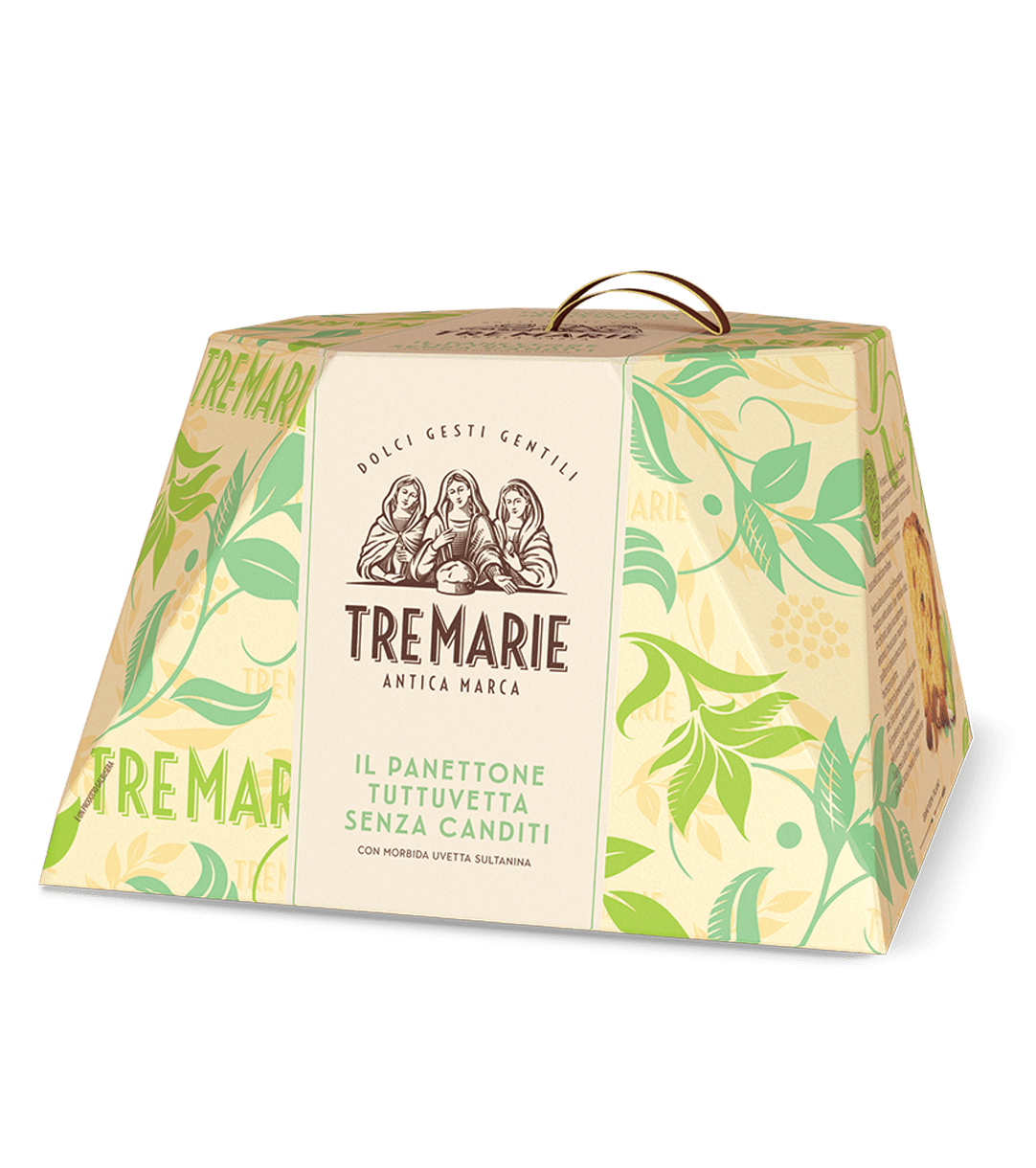 TRE MARIE PANETTONE TUTTUVETTA SENZA CANDITI 1 KG (12 in a box)