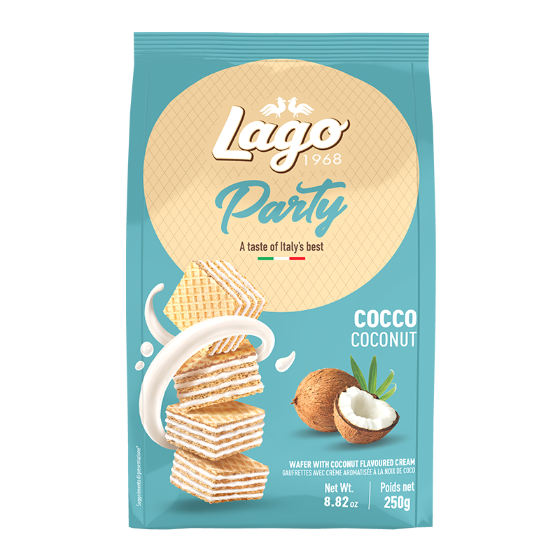 ELLEDI PARTY WAFER COCONUT 250 GR (10 in a box)