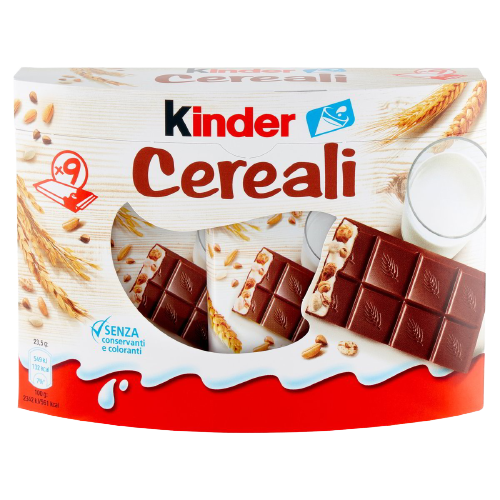 KINDER CEREALI CHOCOLATE AND PUFFED RICE T9 212 GR (18 in a box)