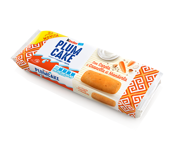 KINDER SNACK PLUMCAKE CARROT AND CHOPPED ALMOND X6 192 GR (15 in a box)