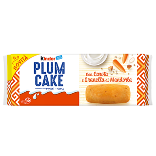 KINDER SNACK PLUMCAKE CARROT AND CHOPPED ALMOND X6 192 GR (15 in a box)