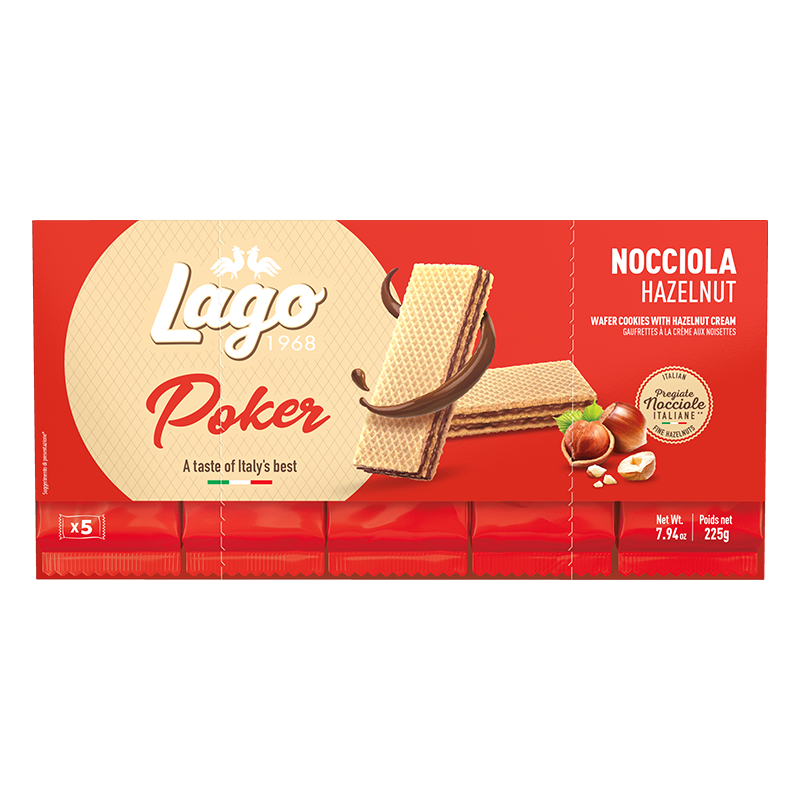 ELLEDI POKER WAFER HAZELNUT X5 225 GR (16 in a box)