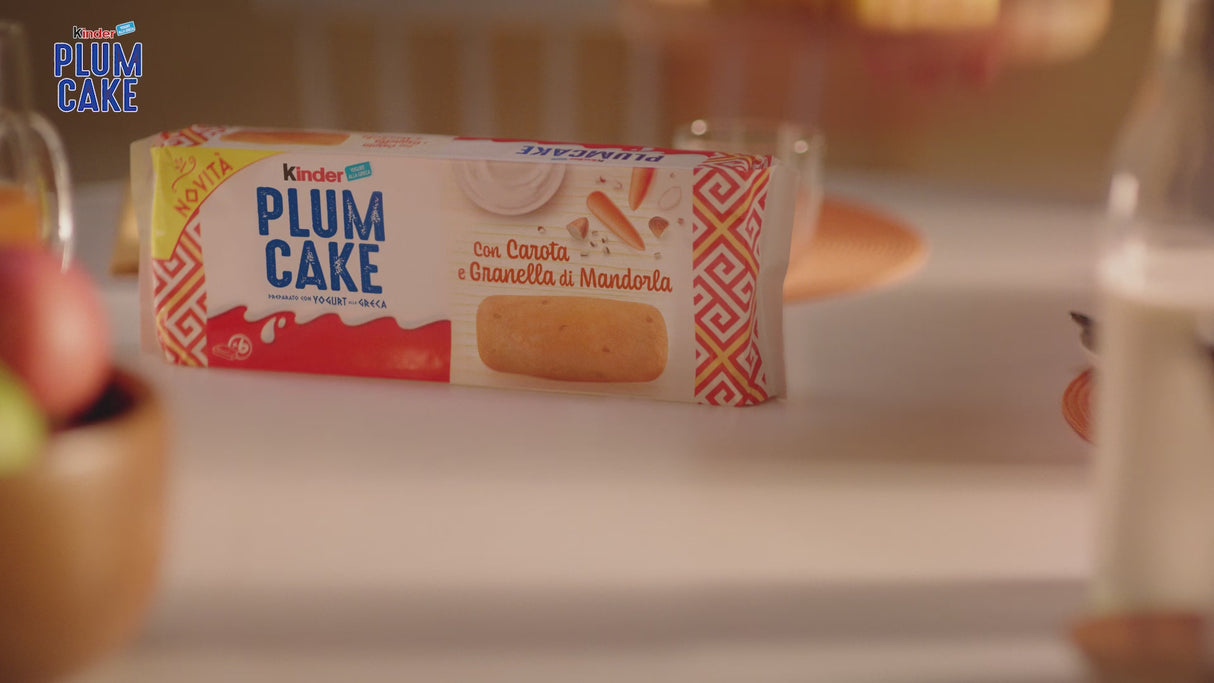 KINDER SNACK PLUMCAKE CARROT AND CHOPPED ALMOND X6 192 GR (15 in a box)