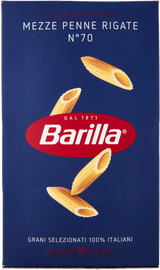 BARILLA PASTA DI SEMOLA MEZZE PENNE RIGATE N.70 500 GR (28 in a box)