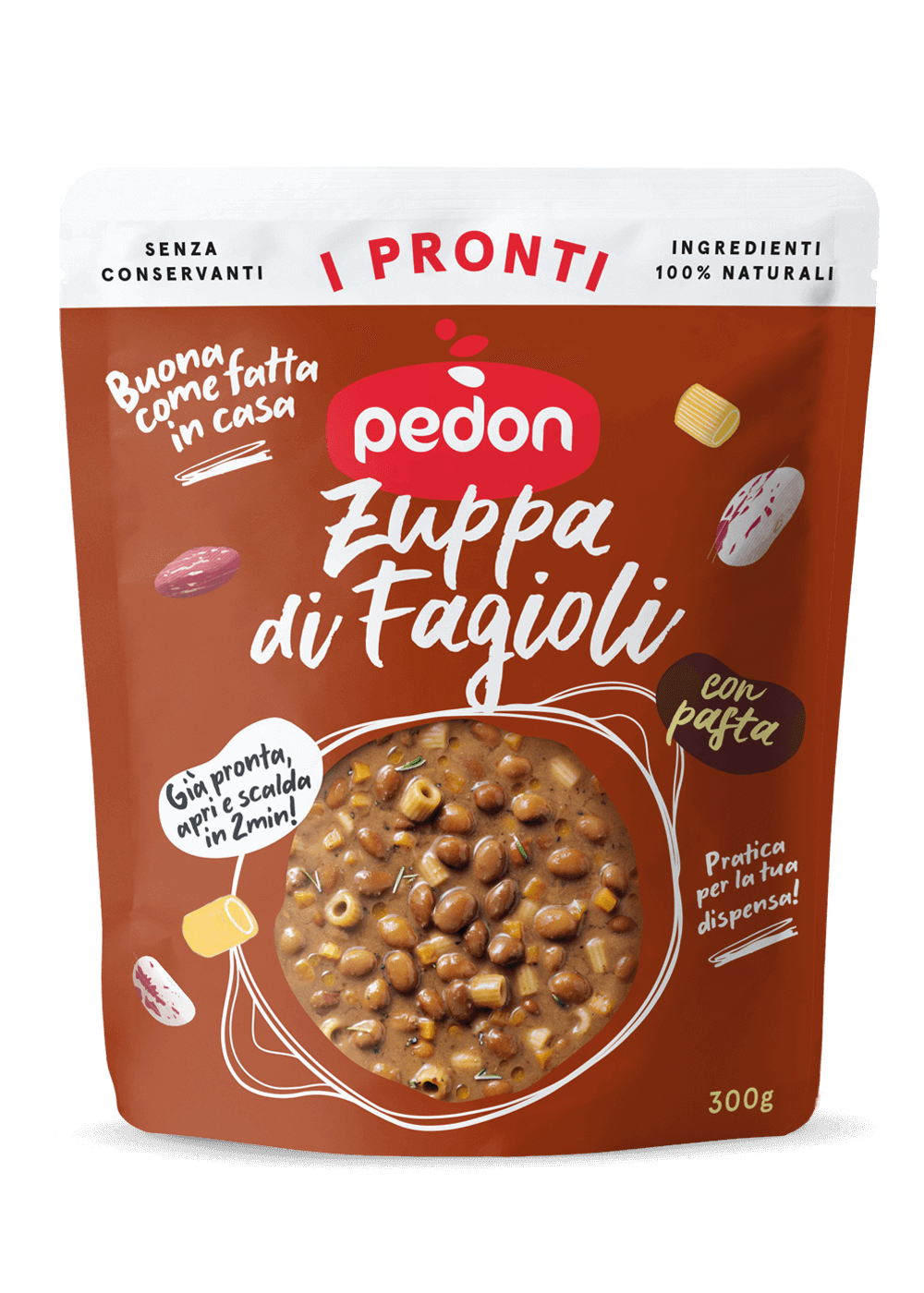 PEDON PRONTI SOUP OF BEANS 220 GR (6 IN A BOX)