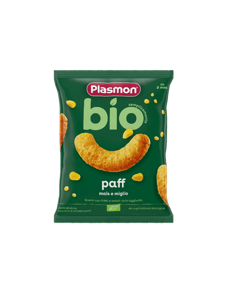 PLASMON ORGANIC SNACK CRISPS BIO PAFF MAIZE AND MILLET 15 GR (5 in a box)