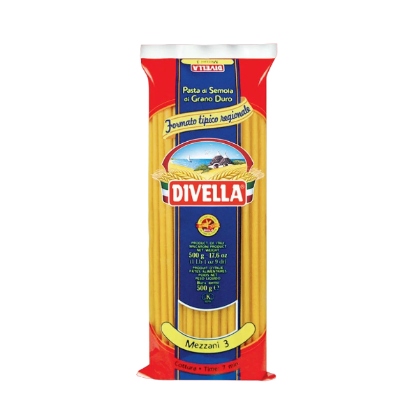 DIVELLA PASTA DI SEMOLA FORMATI SPECIALI MEZZANI N.3 500 GR (24 in a box)