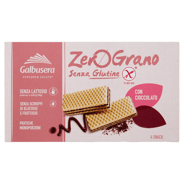 GALBUSERA WAFER ZERO GRANO CHOCOLATE GLUTEN FREE 180 GR (12 in a box)