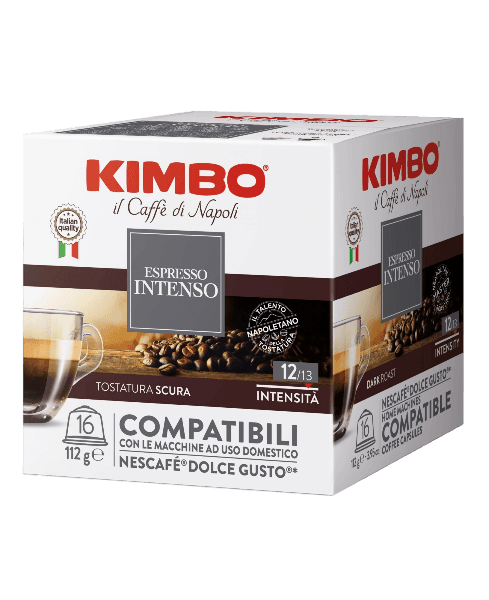 KIMBO CAFFE CAPSULA ESPRESSO INTENSO X16 112 GR 6 in a box Cibimarket The best E commerce of Italian Food in UK