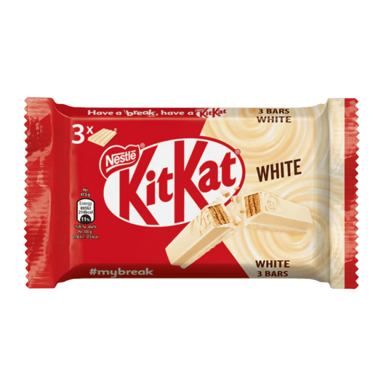 KIT KAT SNACK WHITE X3 124 GR (24 in a box)