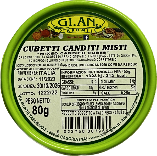 GI. AN. AROMI CRYSTALLIZED FRUIT MIX 80 GR (24 in a box)