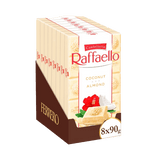 FERRERO CONFETTERIA RAFFAELLO CHOCOLATE BAR WHITE COCONUT & ALMOND 90 GR (8 in a box)