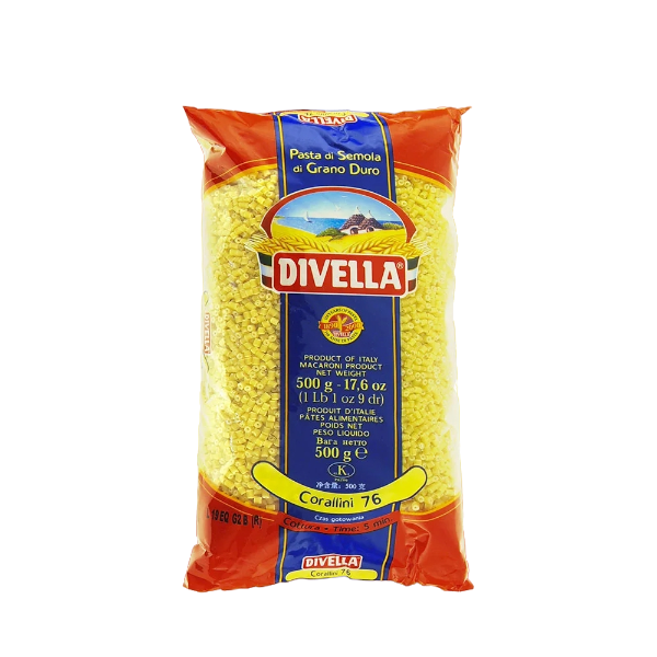 DIVELLA PASTINA DI SEMOLA CORALLINI N.76 500 GR (24 in a box)