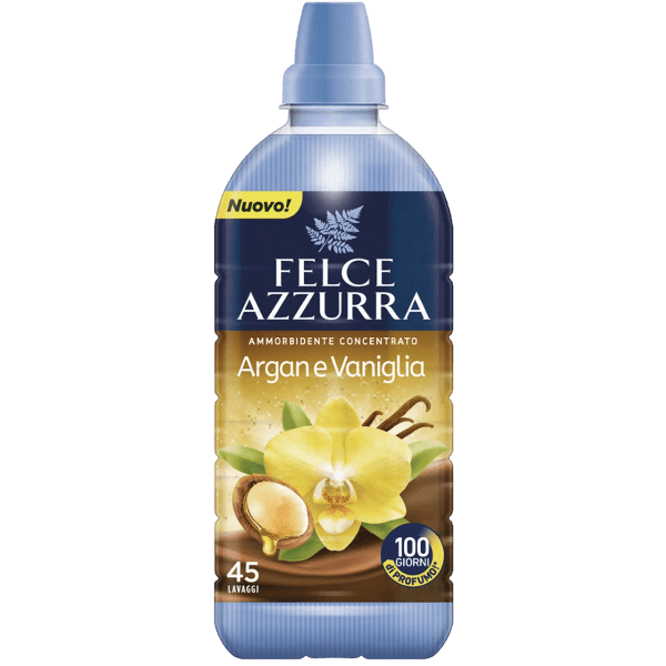 FELCE AZZURRA SOFTNER CONCENTRATED ARGAN E VANIGLIA 45 WASHES 900 ML (8 in a box)