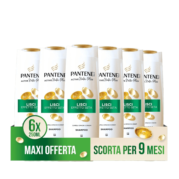 PANTENE SHAMPOO PRO V ACTIVE NUTRI-PLEX LISCI EFFETTO SETA FRIZZY HAIR 250 ML (6 in a box)