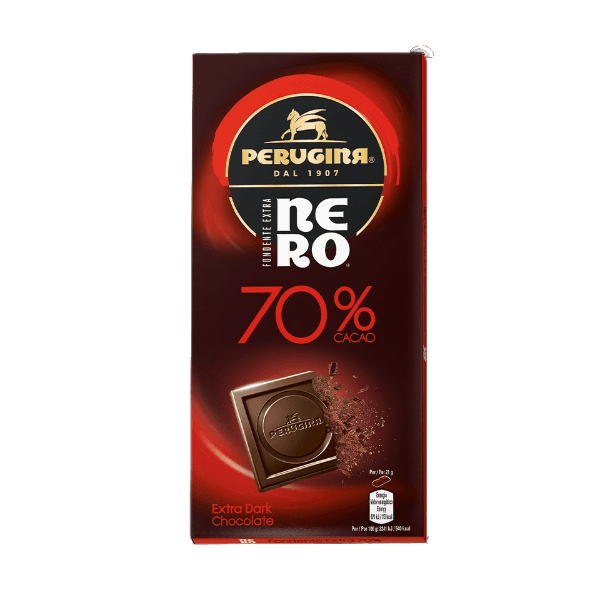 PERUGINA NERO CHOCOLATE BAR EXTRA DARK 70% COCOA 85 GR (20 in a box)