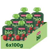 PLASMON FRUIT JUICE BIO POUCH STRAWBERRY APPLE & RASPBERRY 100 ML (6 in a box)