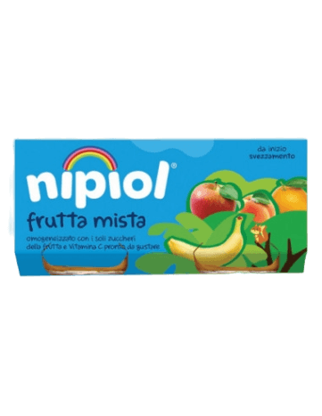 NIPIOL HOMOGENIZED FRUIT MIX OF FRUITS 80 GR X2 (12 in a box)