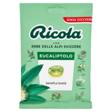 RICOLA CANDY SUGAR FREE EUCALYPTOL BAG 70 GR (12 in a box)