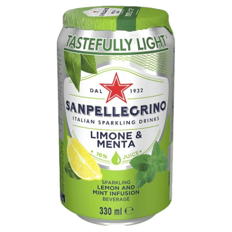 SAN PELLEGRINO LEMON AND MINT CANS GB 330 ML (12 in a box)