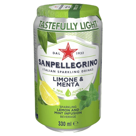 SAN PELLEGRINO LEMON AND MINT CANS GB 330 ML (12 in a box)