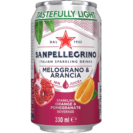 SAN PELLEGRINO POMEGRANATE AND ORANGE CANS GB 330 ML (12 in a box)