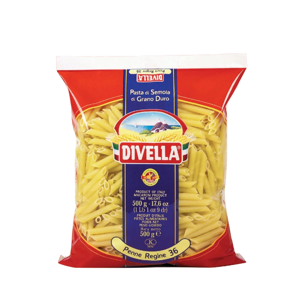 DIVELLA PASTA DI SEMOLA PENNE REGINE N.36 500 GR (24 in a box)
