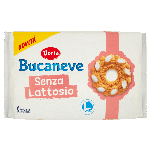 DORIA BISCOTTI BUCANEVE LACTOSE FREE X6 265 GR (12 in a box)