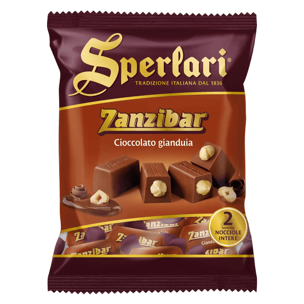 SPERLARI PRALINES TORRONCINI ZANZIBAR GIANDUIA HAZELNUT 117 GR (45 in a box)