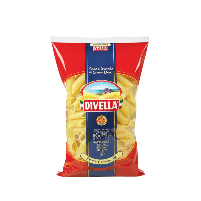 DIVELLA PASTA DI SEMOLA PENNE CANDELA N.28 500 GR (24 in a box)