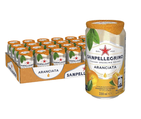 SAN PELLEGRINO ARANCIATA CANS 330 ML (24 in a box)