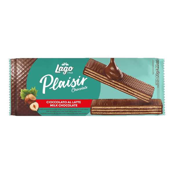 ELLEDI PLAISIR WAFER MILK CHOCOLATE 120 GR (18 in a box)