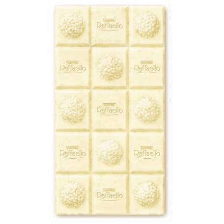 FERRERO CONFETTERIA RAFFAELLO CHOCOLATE BAR WHITE COCONUT & ALMOND 90 GR (8 in a box)
