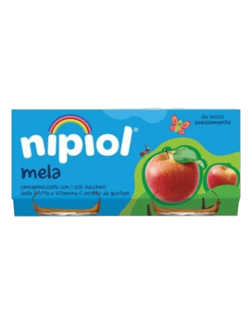 NIPIOL HOMOGENIZED FRUIT APPLE 80 GR X2 (12 in a box)