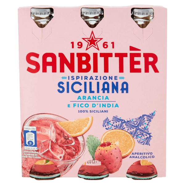 SANBITTER NON-ALCOHOLIC APERITIF SICILIANA ORANGE FIG 20 CL X3 (8 in a box)