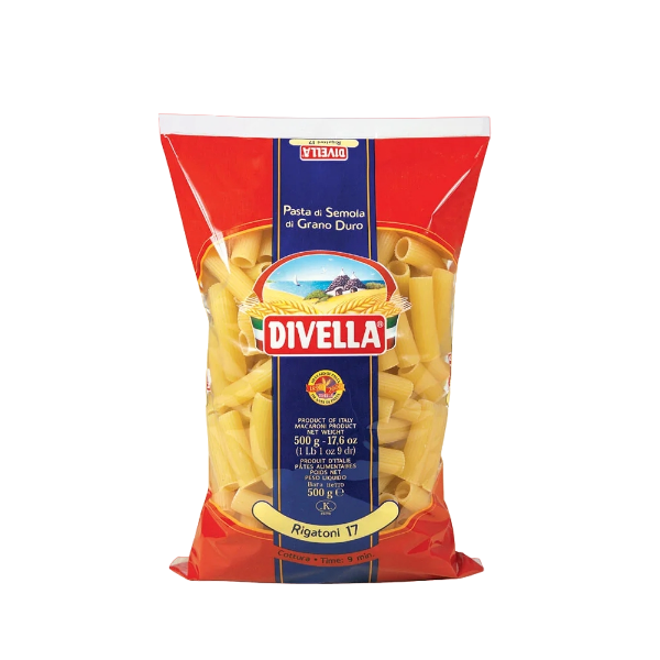 DIVELLA PASTA DI SEMOLA RIGATONI N.17 500 GR (24 in a box)