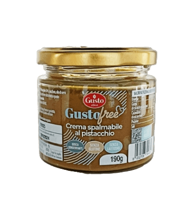 GUSTO ETNA SPREAD CREAM PISTACHIO GLUTEN FREE JAR 190 GR (12 in a box)
